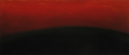 Image of an artwork where the artist used pastel to create a nebulous color field.